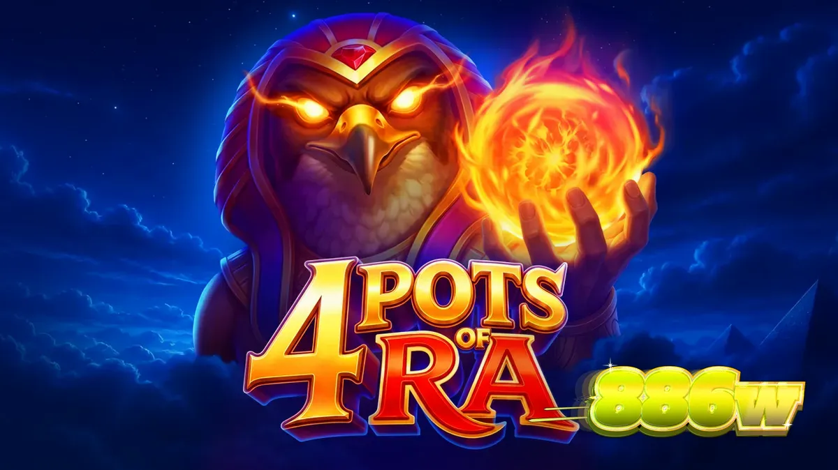 Interface do jogo 4 Pots of Ra: Hold and Win com temática egípcia